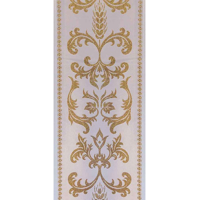 Casulla com estonagem com decoração dourada beige