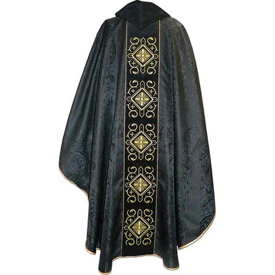 Casulla com pescoço e estónio de veludo preto