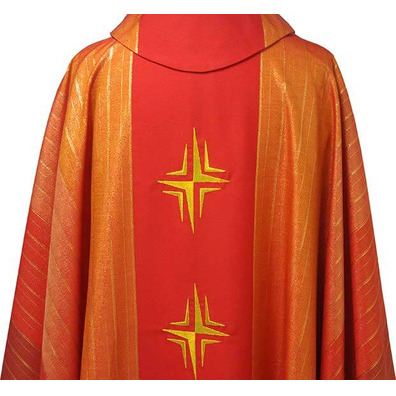 Casulla em quatro cores | Bordados Cruz vermelho
