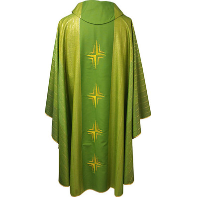 Casulla em quatro cores | Bordados Cruz verde