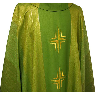 Casulla em quatro cores | Bordados Cruz verde