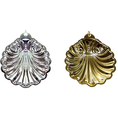Concha de Baptismo fabricada em metal dourado