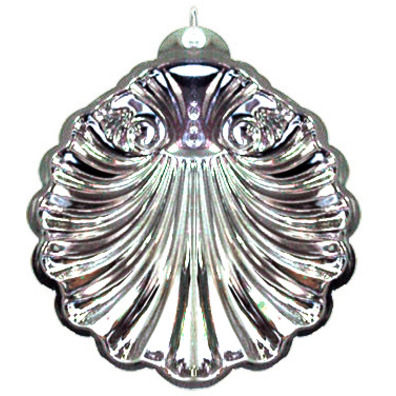 Concha de Baptismo fabricada em metal plateado