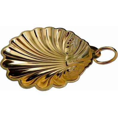 Concha de Baptismo fabricada em metal dourado