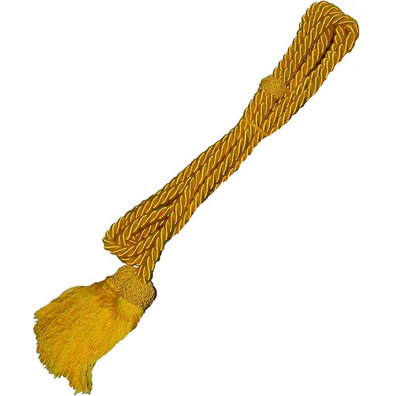 Cíngulo de rayão com borla de fio de cuquillo amarelo