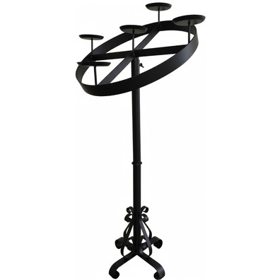 Corona de Adviento negra con base | 5 velas