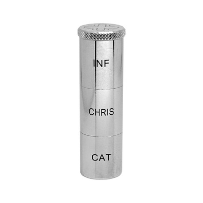 Crismera tripla de metal com acabamento plateado
