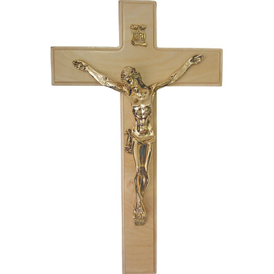 Crucifixo de parede com Cruz de madeira