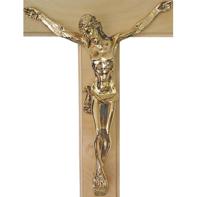 Crucifixo de parede com Cruz de madeira