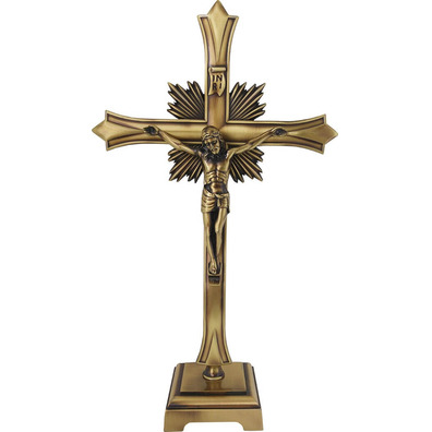 Cruz dourada para mesa de altar