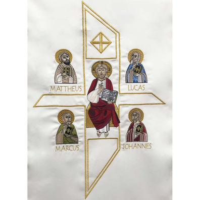 Cubre ambón | Bordado Pantocrátor e Quatro Evangelistas beige