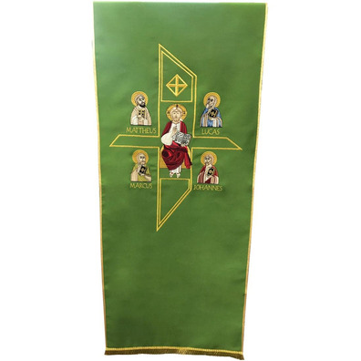 Cubre ambón | Bordado Pantocrátor e Quatro Evangelistas Verde