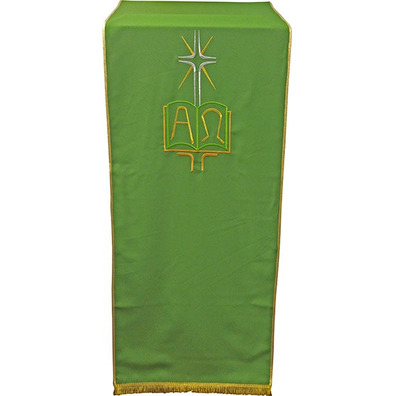 Cubre ambón bordado Alfa e Omega verde