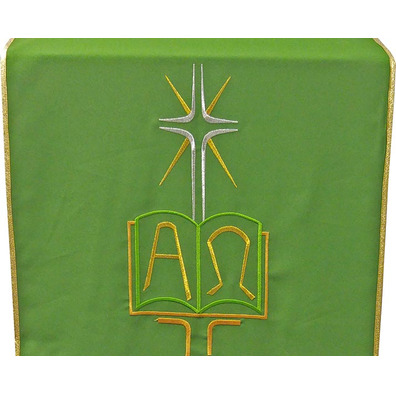 Cubre ambón bordado Alfa e Omega verde