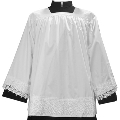 Roquete de monaguillo com ponteiro de guipur