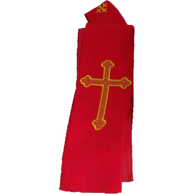 Estola com Cruz bordada | Quatro cores vermelho
