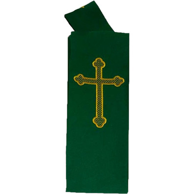 Estola com Cruz bordada | Quatro cores verde