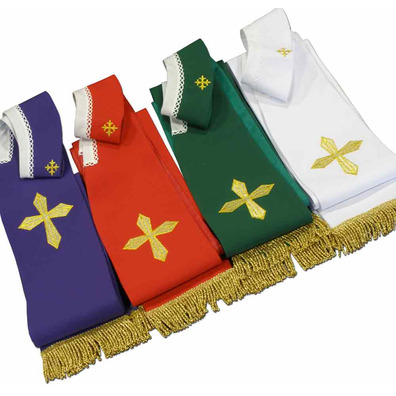 Estola com Cruzes e fleco dourado