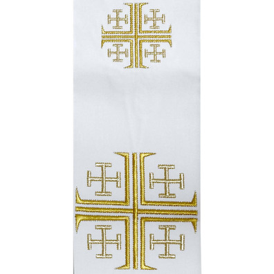 Estolon reversível com Cruz de Jerusalém branca / morado