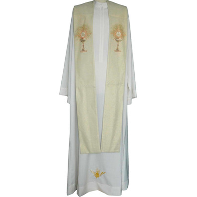 Estola de viscosa decorado com cáliz beige