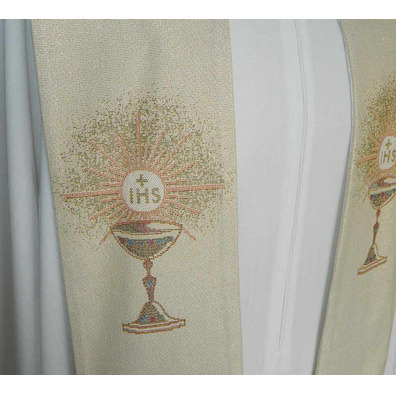 Estola de viscosa decorado com cáliz beige