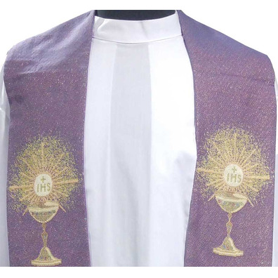 Estola de viscosa decorado com cliz morado
