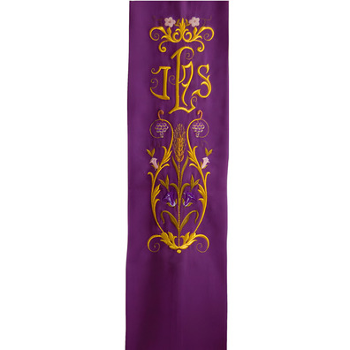 Estone de terlenka com bordado duplo especial de IHS morado