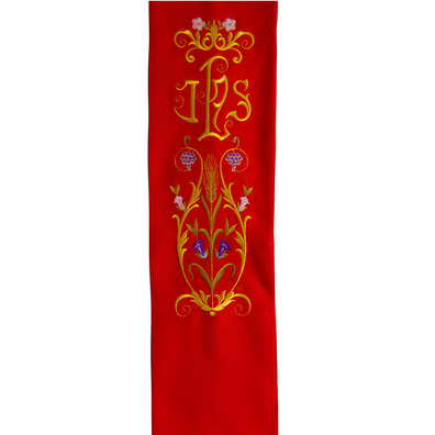 Estone de terlenka com bordado duplo especial de IHS vermelho