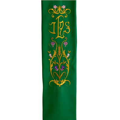 Estone de terlenka com bordado duplo especial de IHS verde