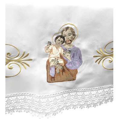 Mantel de altar com bordado de São José