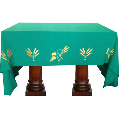 Manteles para mesa de altar com tecido de cor verde