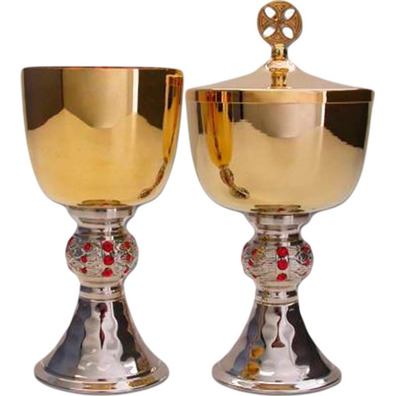 Minicopão de metal bicolor com banho de ouro vermelho