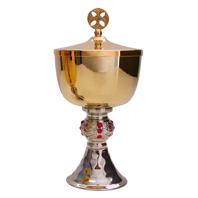 Minicopão de metal bicolor com banho de ouro vermelho