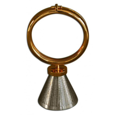 Ostensório liso de metal polido