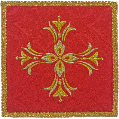 Palia bordado Cruz | Panhos de altar vermelho
