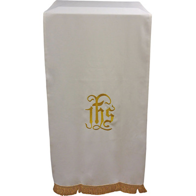Paño cobre atril com IHS bordado branco