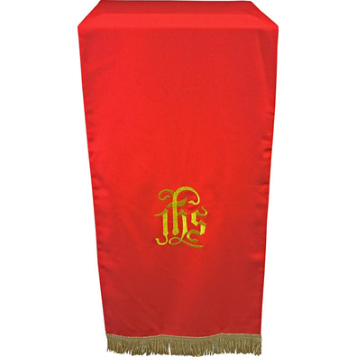Paño cobre atril com IHS bordado vermelho