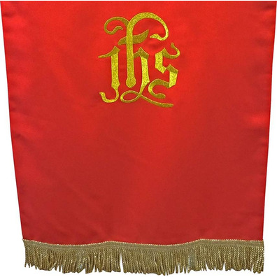 Paño cobre atril com IHS bordado vermelho