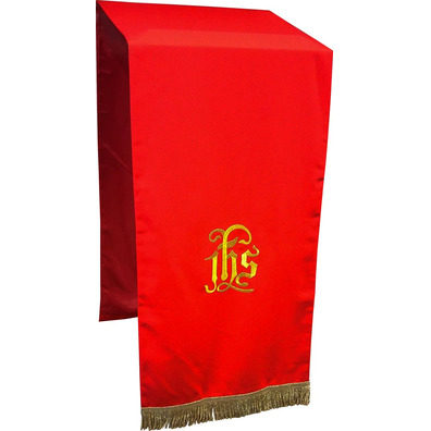 Paño cobre atril com IHS bordado vermelho
