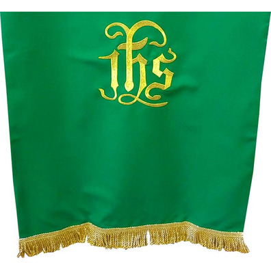 Paño cobre atril com IHS bordado verde