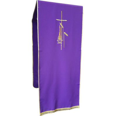 Pano de atril de poliéster com fleco de ouro morado