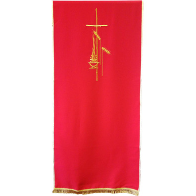 Pão de atril de poliéster com fleco de ouro vermelho