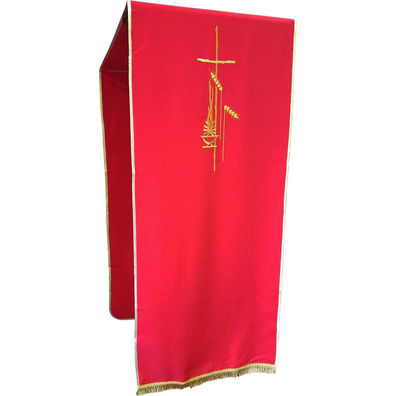 Pão de atril de poliéster com fleco de ouro vermelho