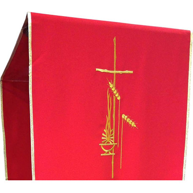 Pão de atril de poliéster com fleco de ouro vermelho