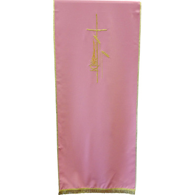 Pão de atril de poliéster com fleco de ouro rosa