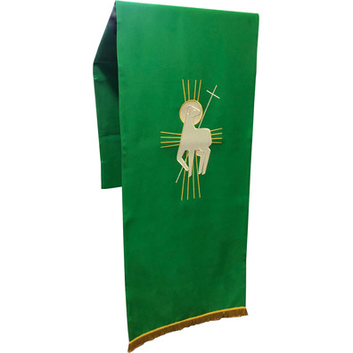 Pano de púlpito de poliéster em quatro cores litúrgicas verde