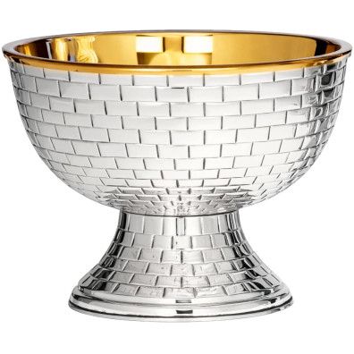 Patena de prata com cincelado linear