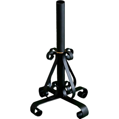 Porta varal de forja preta e dourado | 4 cm. (Ø)