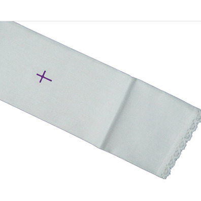 Purificador branco com Cruz bordada roxo