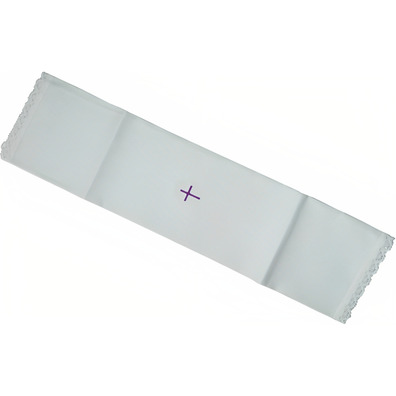 Purificador branco com Cruz bordada roxo
